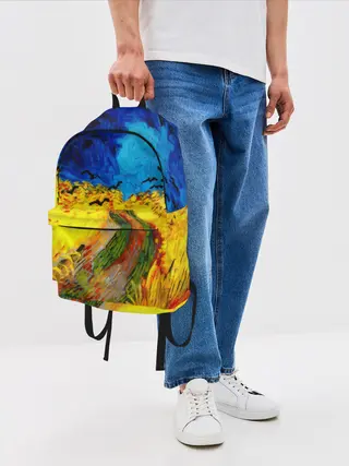 Рюкзак джинсовый / ВАНГОГ НОЧНОЕ ПОЛЕ