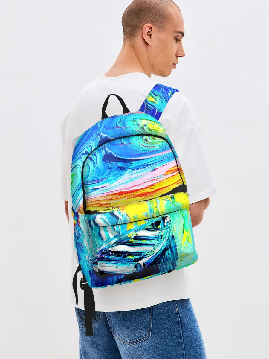 Рюкзак джинсовый / НОЧНОЙ ПРИЧАЛ ВАНГОГ