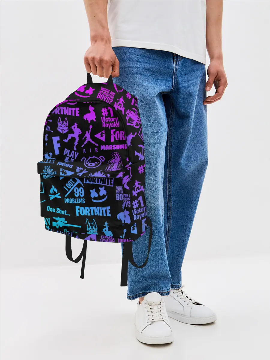 Рюкзак джинсовый / FORTNITE NEON | ФОРТНАЙТ НЕОН