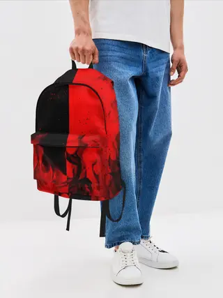 Рюкзак джинсовый / BLACK RED FIRE