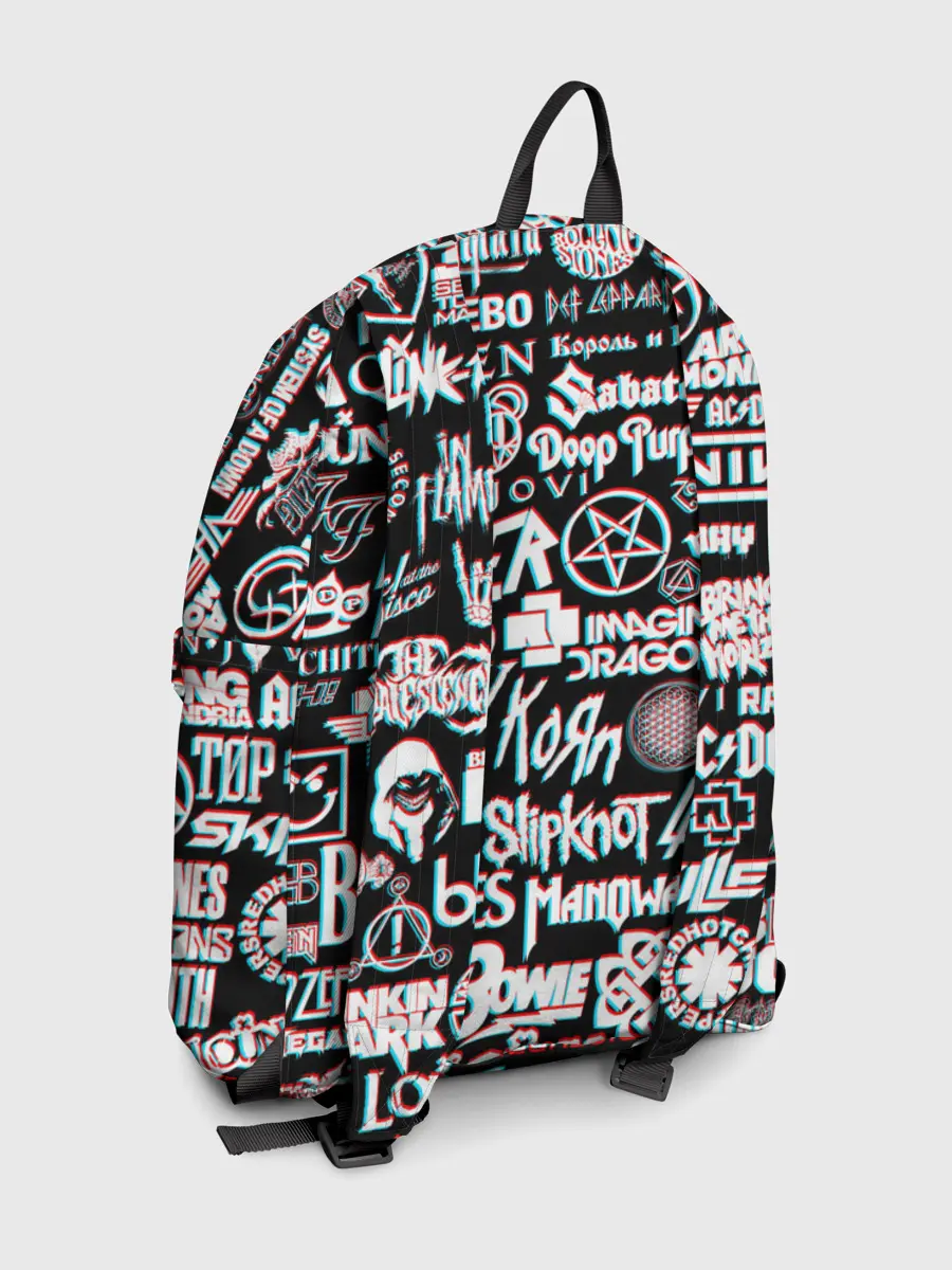 Рюкзак джинсовый / ЛОГОТИПЫ РОК ГРУПП GLITCH