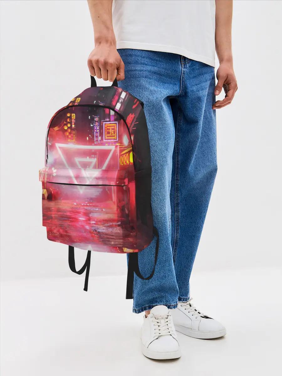 Рюкзак джинсовый / КИБЕР НЕОН