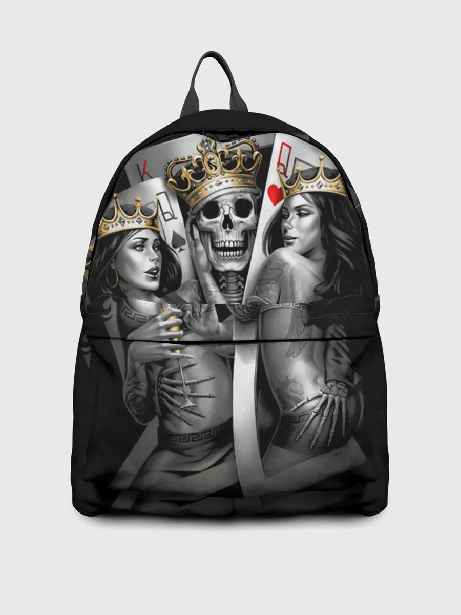 Рюкзак джинсовый / Череп Король