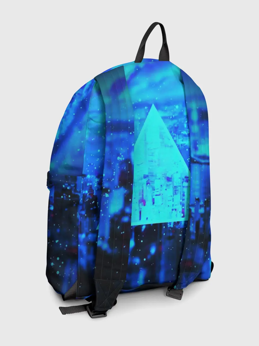 Рюкзак джинсовый / ГОРОД В НЕОНЕ