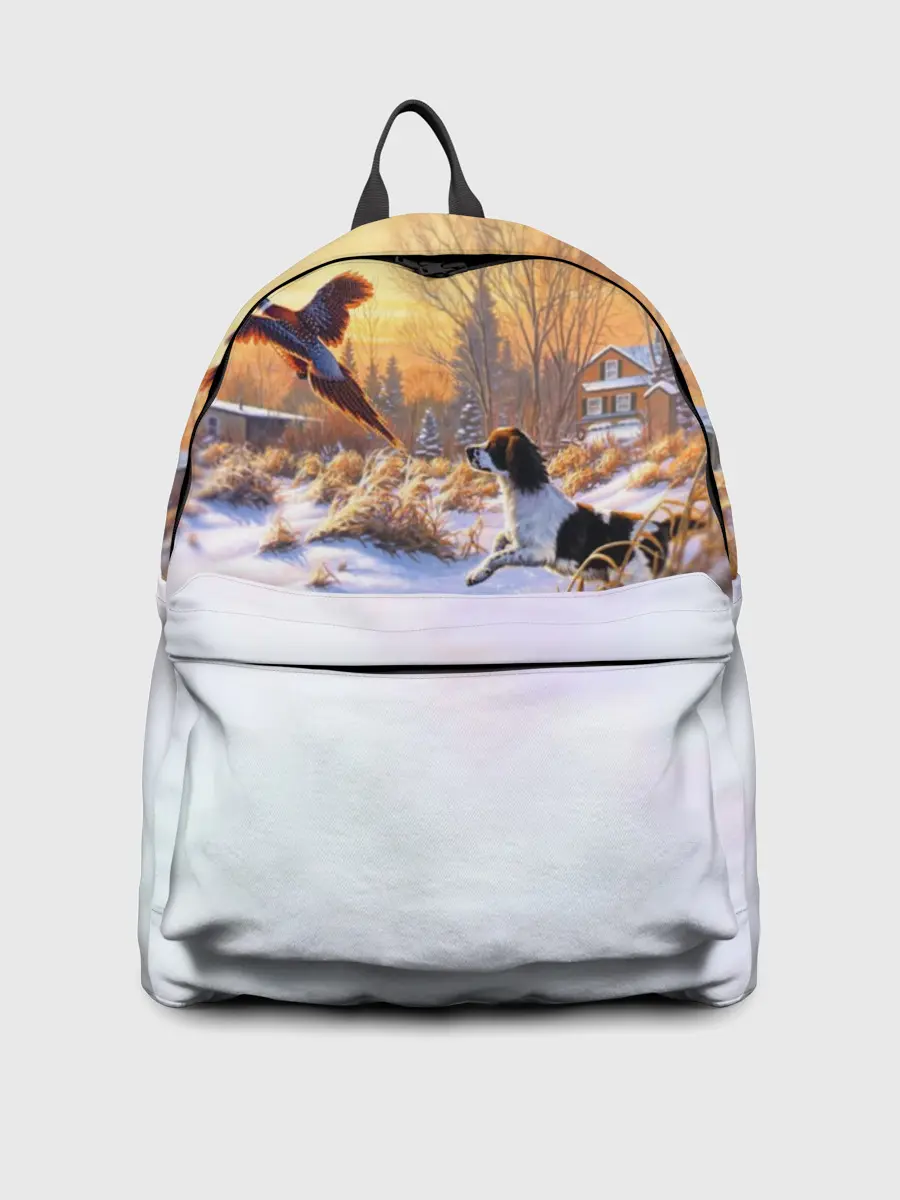 Рюкзак джинсовый / Собака и фазан