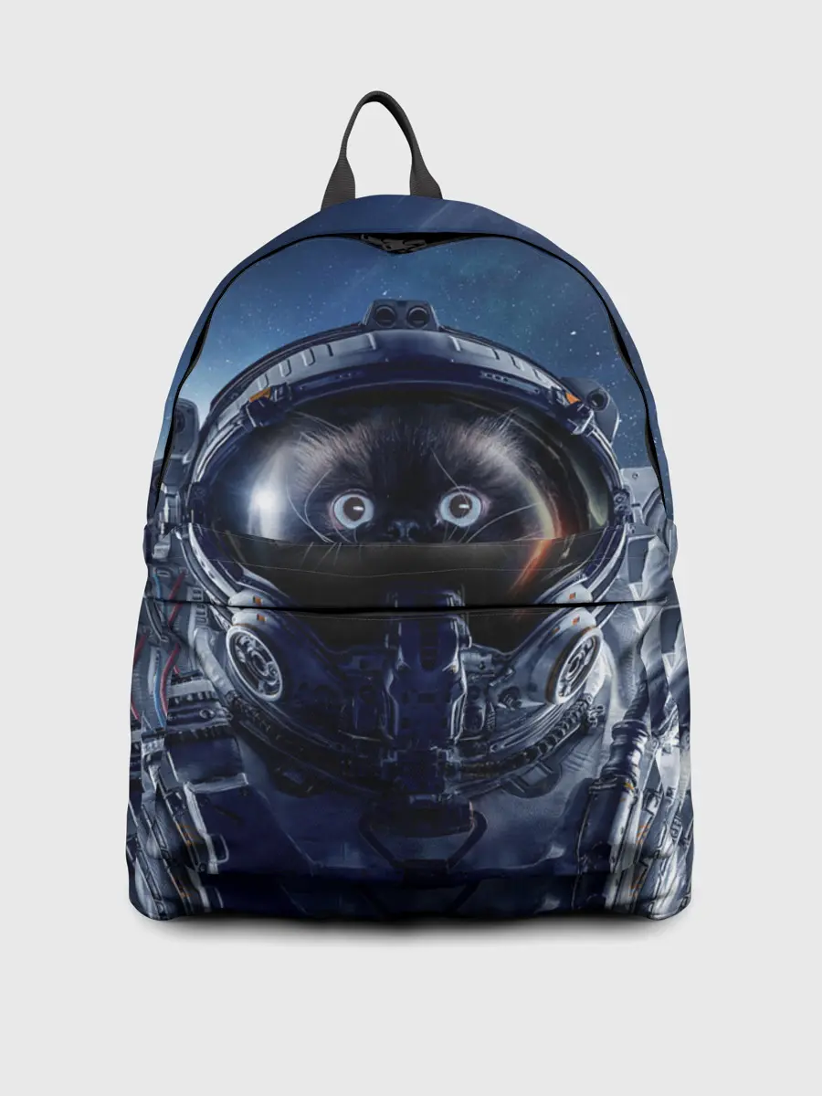 Рюкзак джинсовый / Кот космонавт
