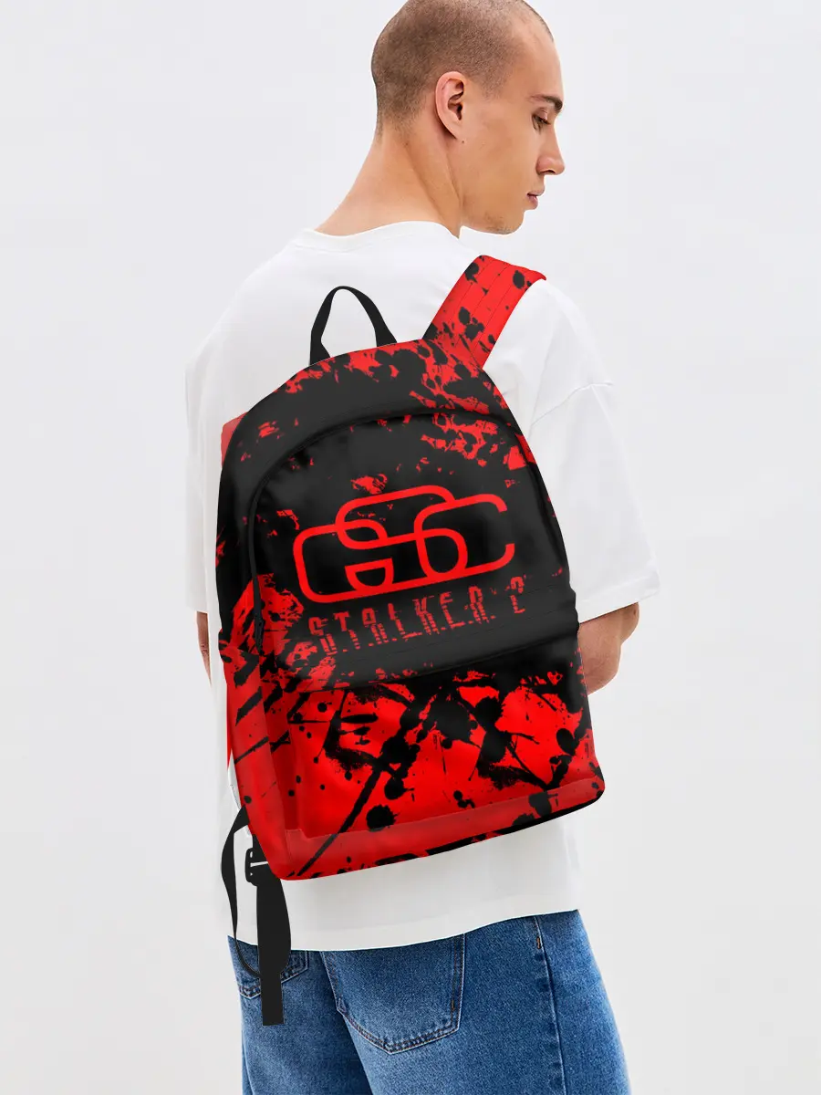 Рюкзак джинсовый / Stalker GSC red