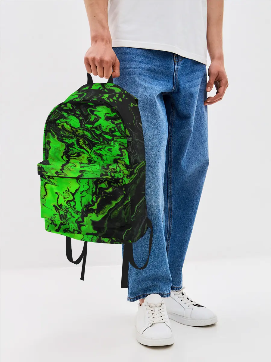 Рюкзак джинсовый / Тёмные зеленые краски