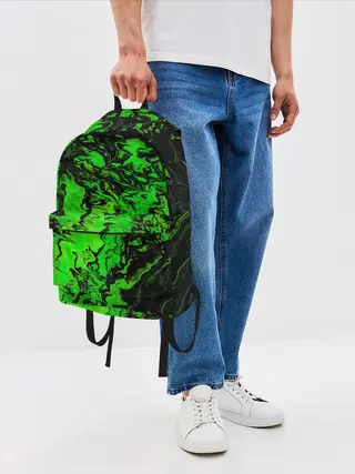 Рюкзак джинсовый / Тёмные зеленые краски