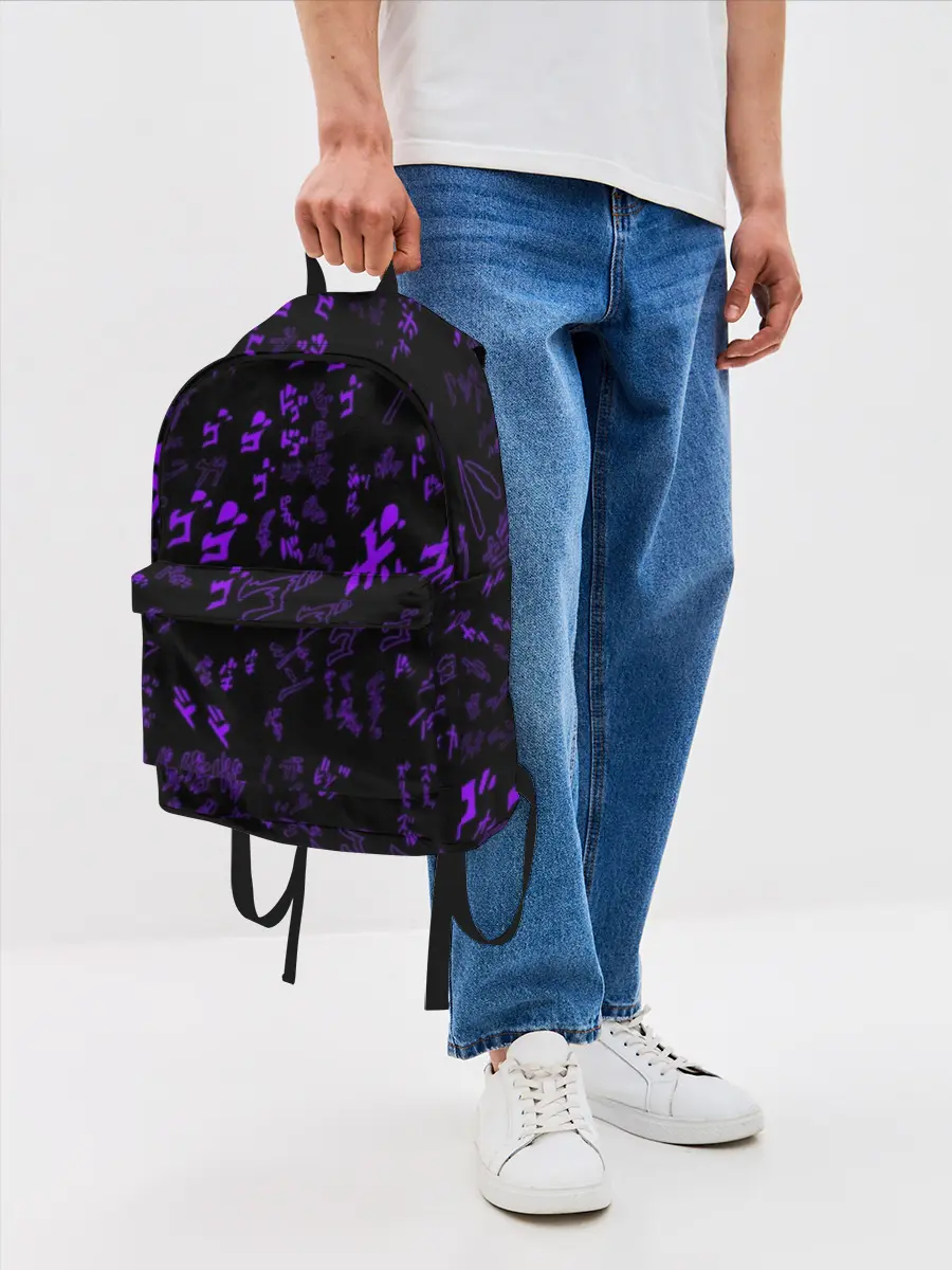 Рюкзак джинсовый / [JJBA] Menacing Pattern purple