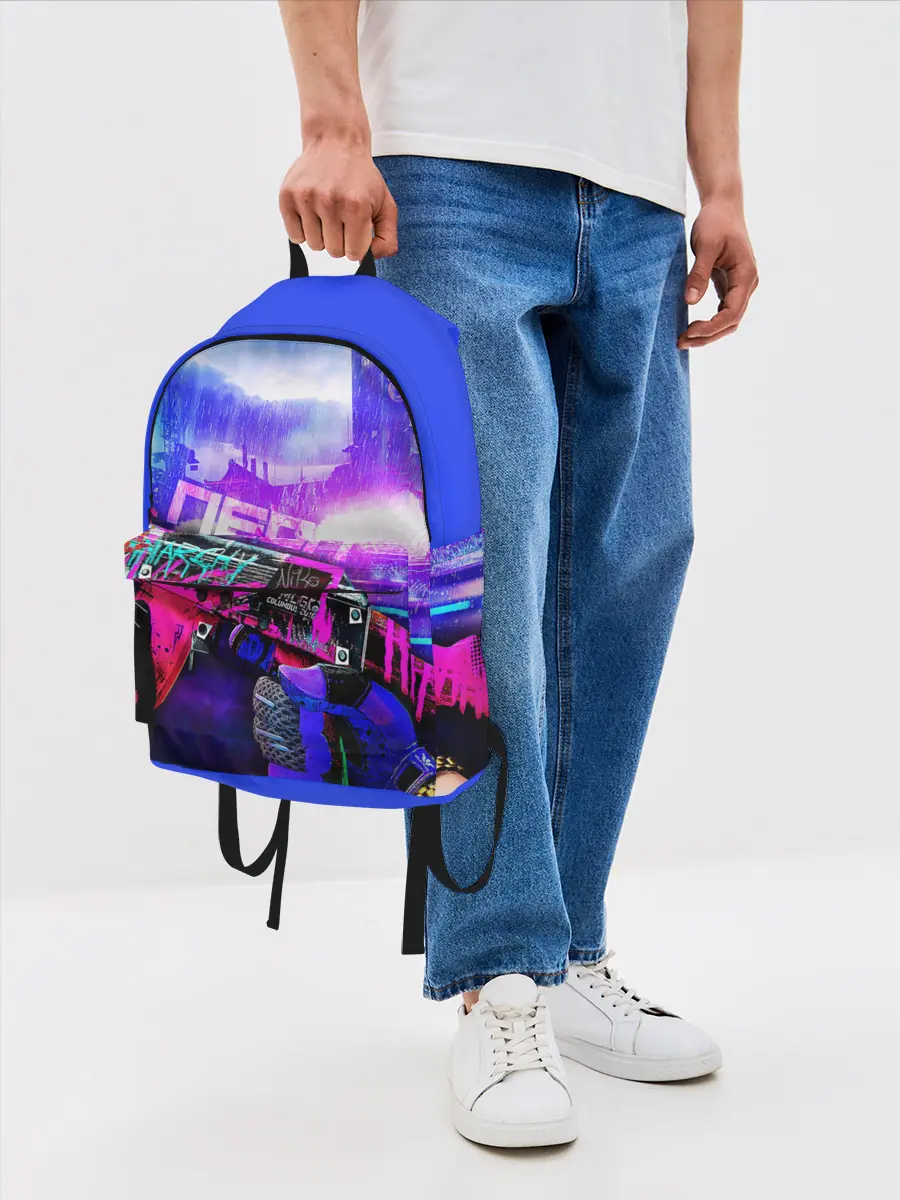 Рюкзак джинсовый / CS GO:Неоновая Революция