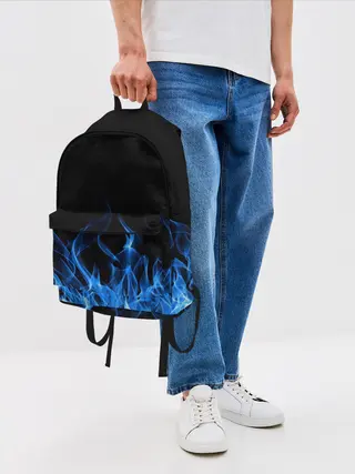 Рюкзак джинсовый / Синий Огонь