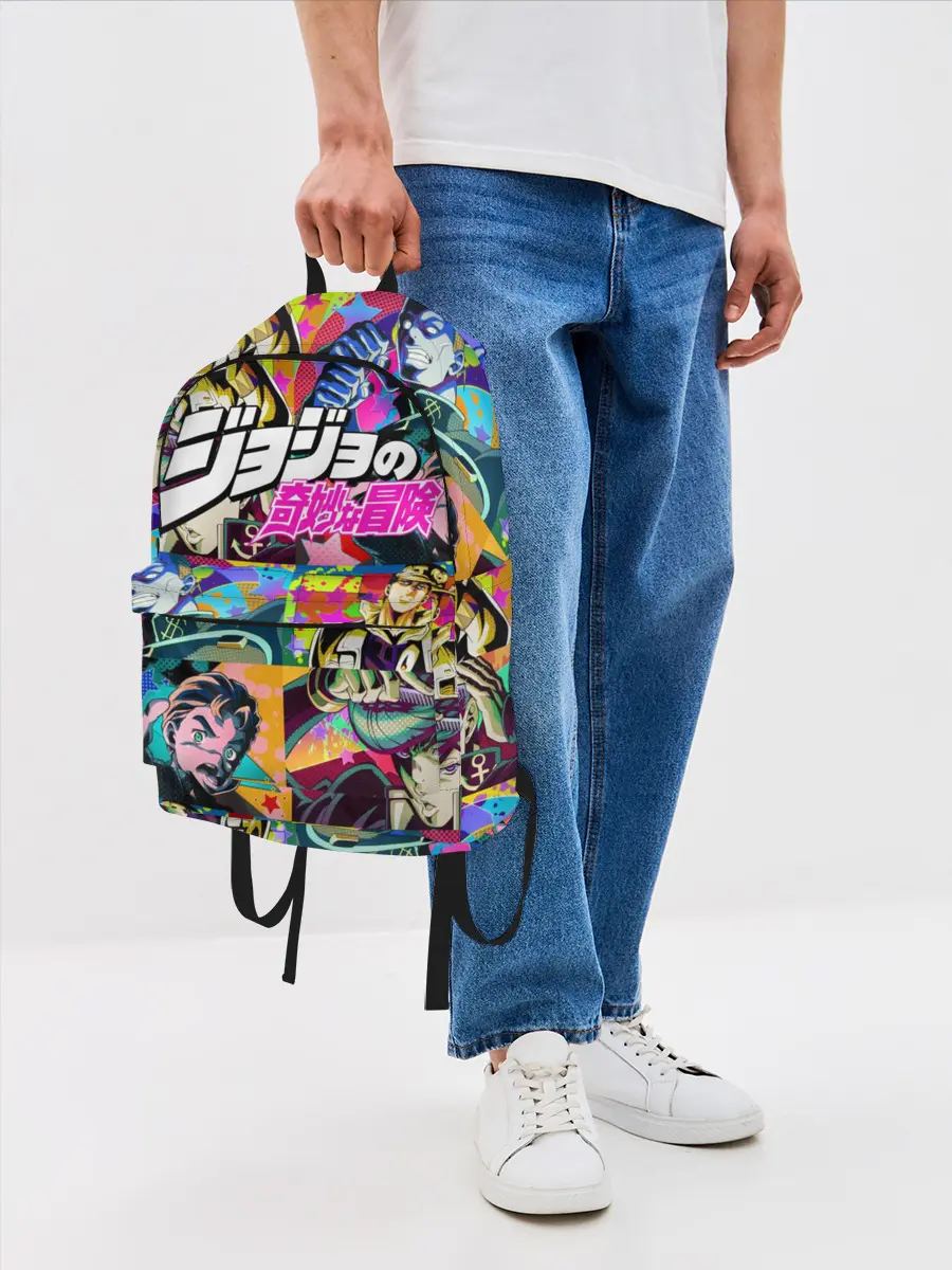 Рюкзак джинсовый / Джоджо паттерн комикс