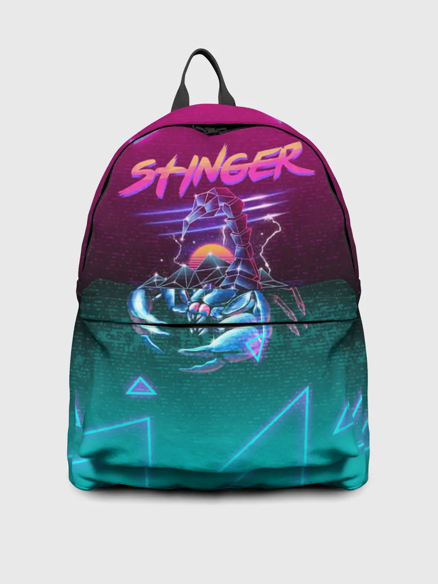 Рюкзак джинсовый / РЕТРО СКОРПИОН НЕОН