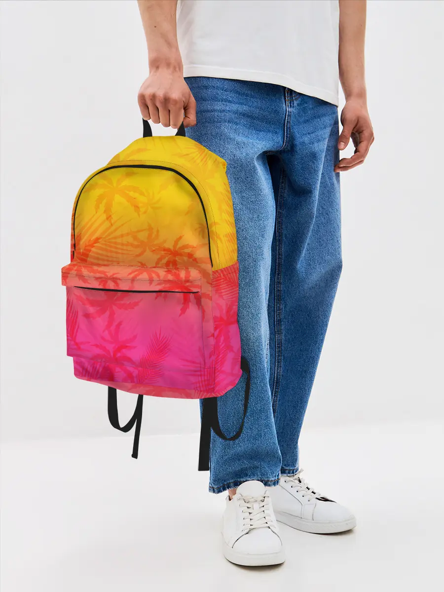 Рюкзак джинсовый / РЕТРО ПАЛЬМЫ