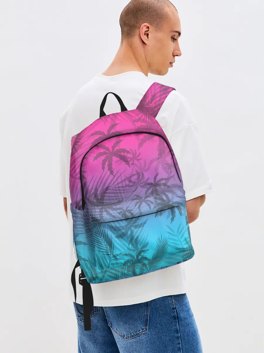 Рюкзак джинсовый / РЕТРО ПАЛЬМЫ