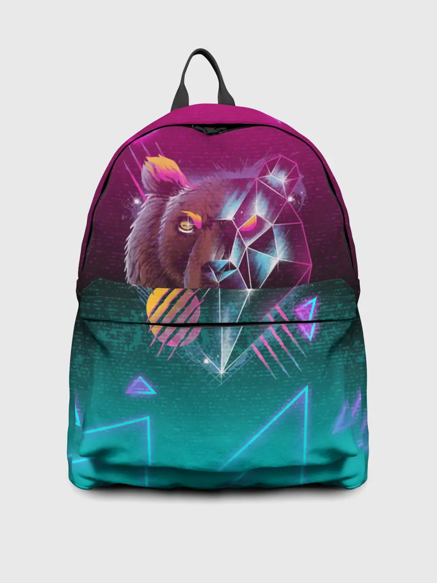 Рюкзак джинсовый / RETRO CYBER BEAR NEON