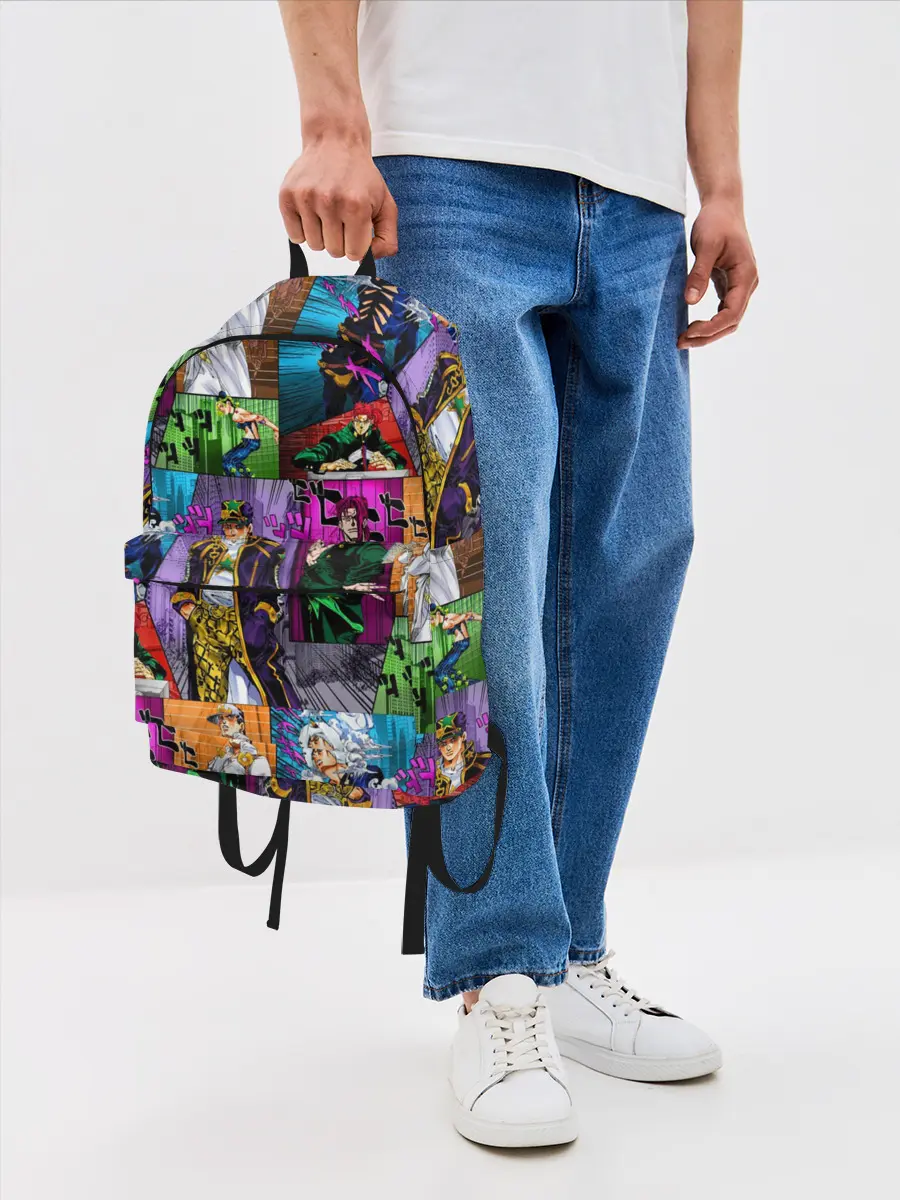 Рюкзак джинсовый / Паттерн джоджо кира спидвагон