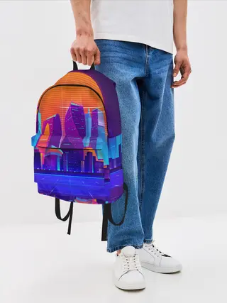 Рюкзак джинсовый / НЕОНОВЫЙ ГОРОД