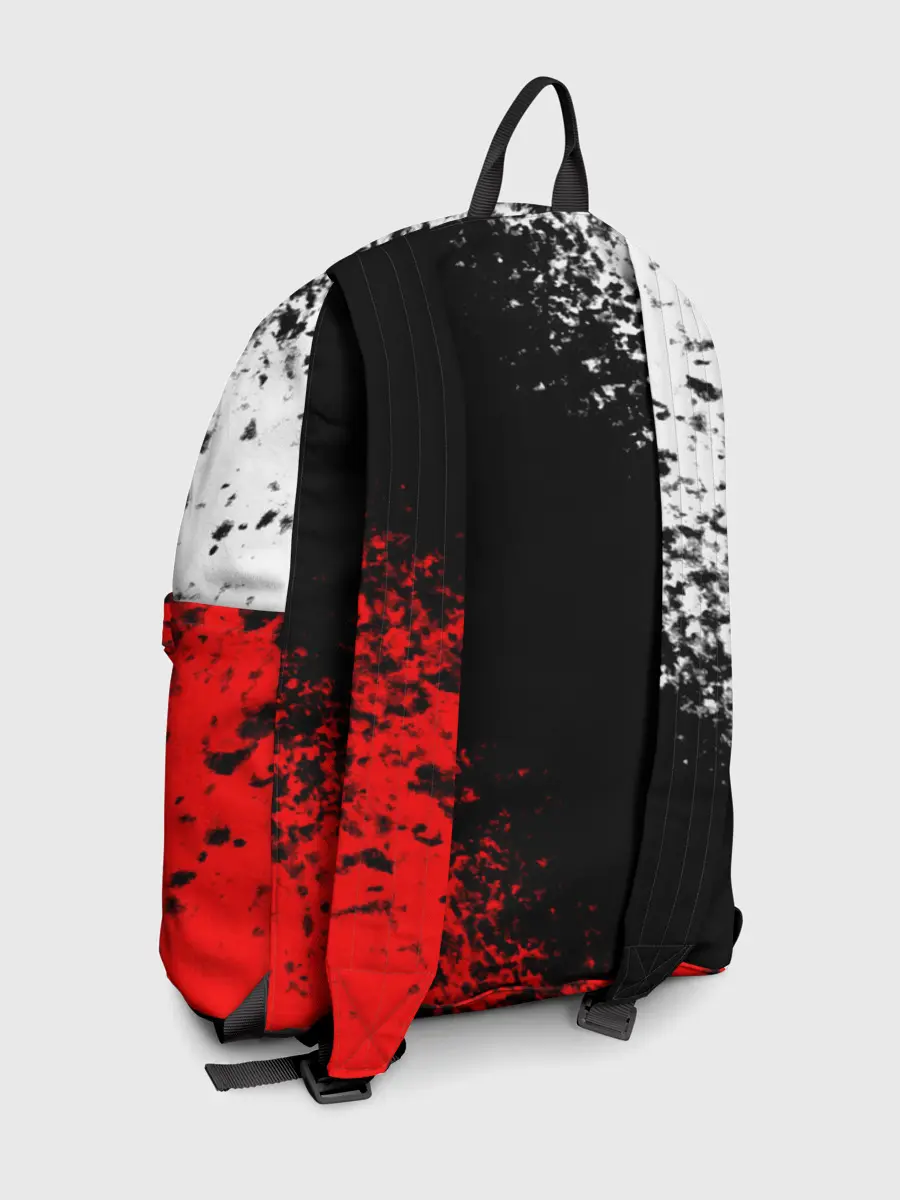 Рюкзак джинсовый / Оверлорд лого краснобелый