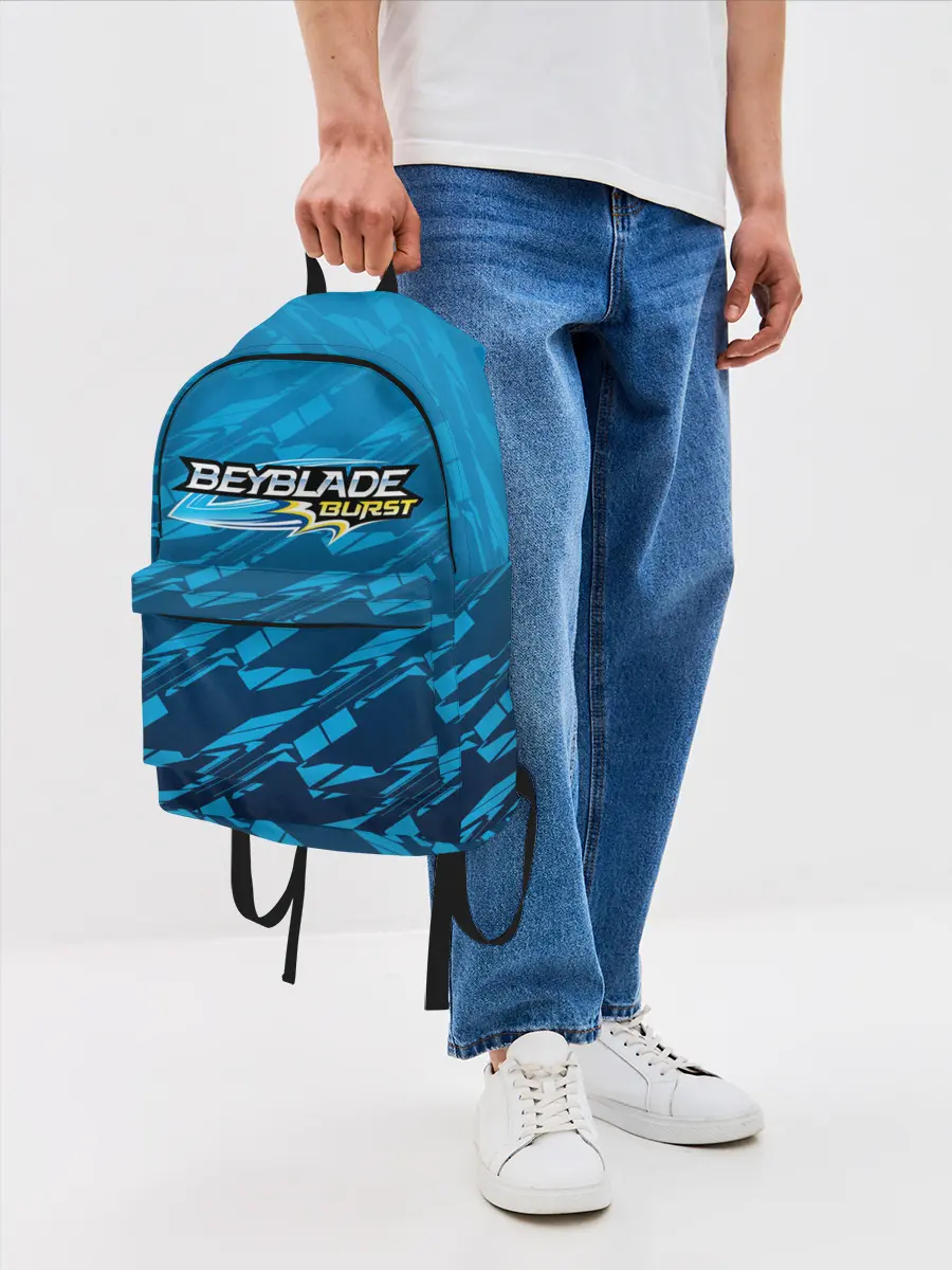 Рюкзак джинсовый / Beyblade Burst pattern