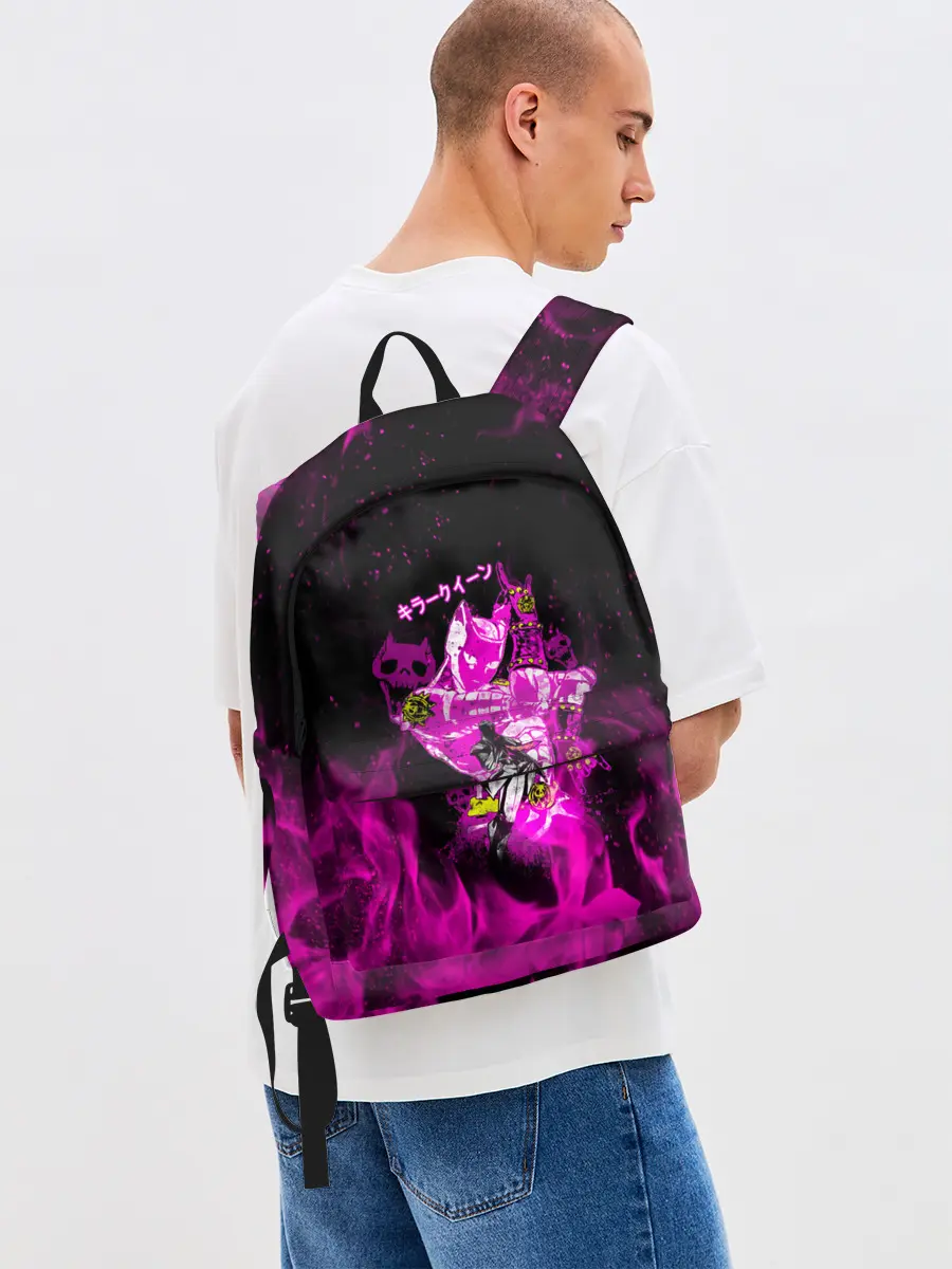 Рюкзак джинсовый / KILLER QUEEN розовое пламя