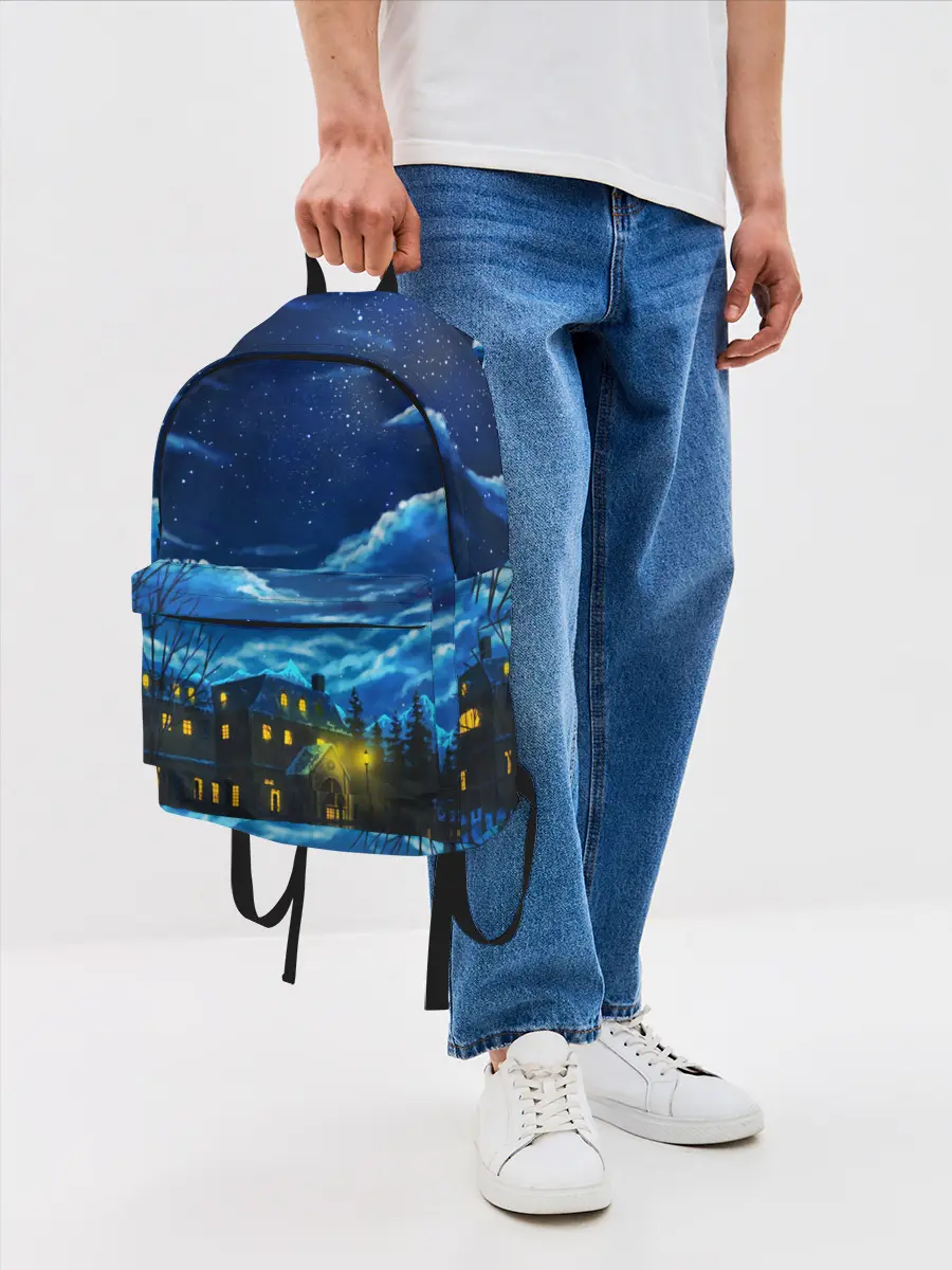 Рюкзак джинсовый / ЗИМНЯЯ НОЧЬ
