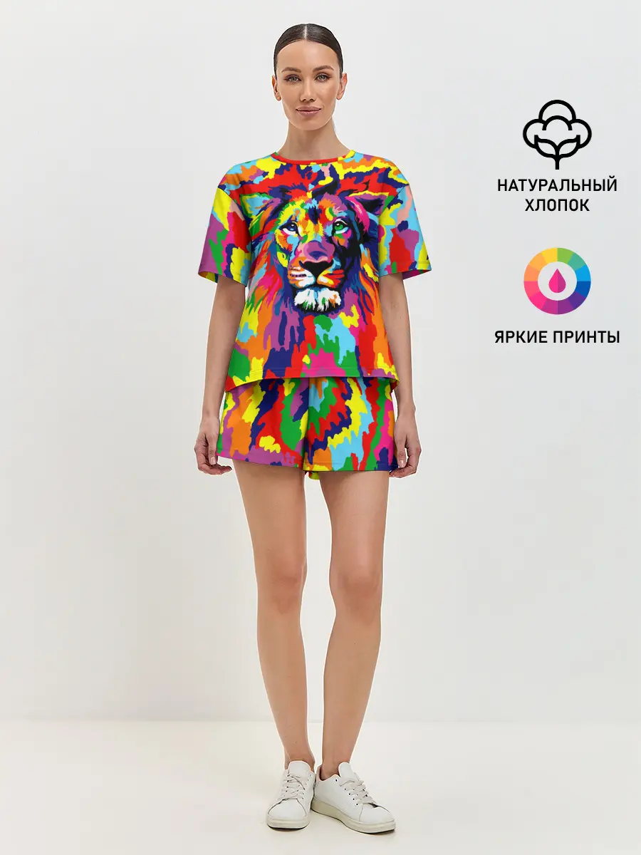 Женская пижама с шортами / Лев Artistic Art