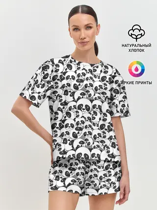 Женская пижама с шортами / ПАНДОЧКИ