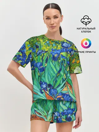 Женская пижама с шортами / Ирисы Ван Гога