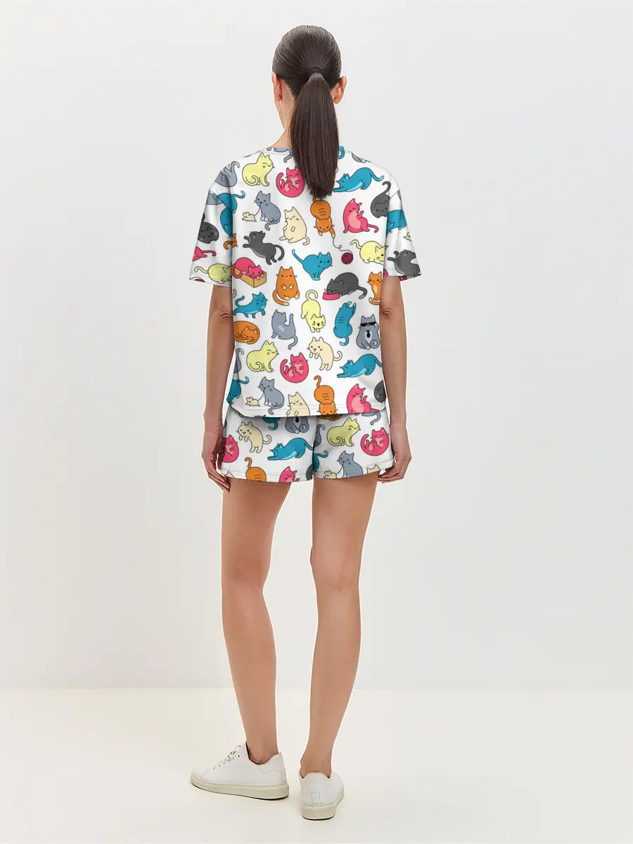 Женская пижама с шортами / Кошачья стая