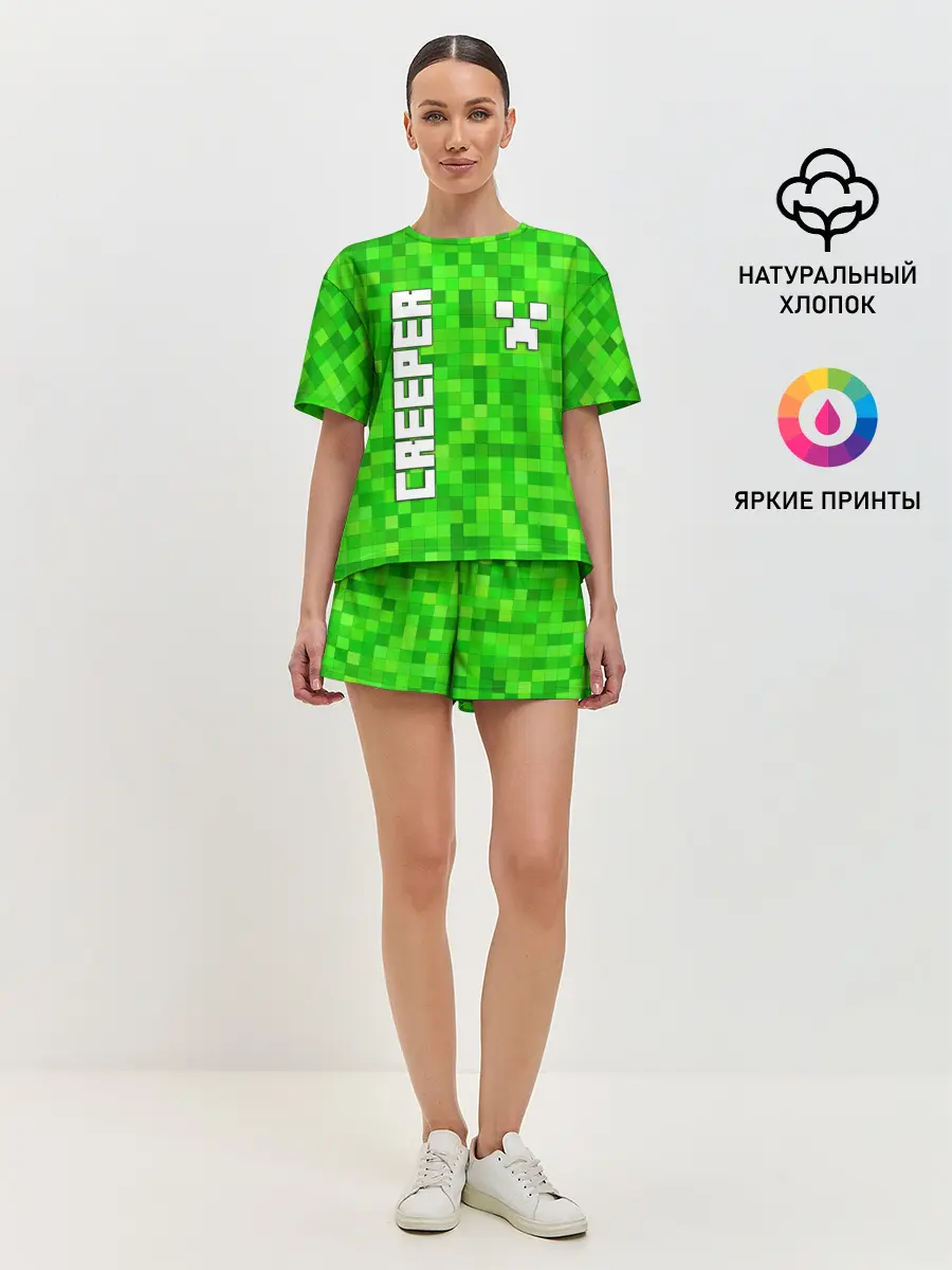 Женская пижама с шортами / MINECRAFT CREEPER