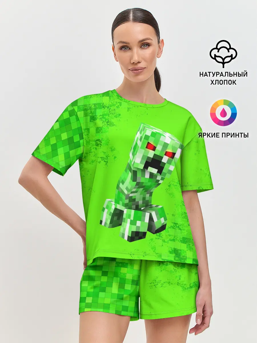 Женская пижама с шортами / MINECRAFT CREEPER