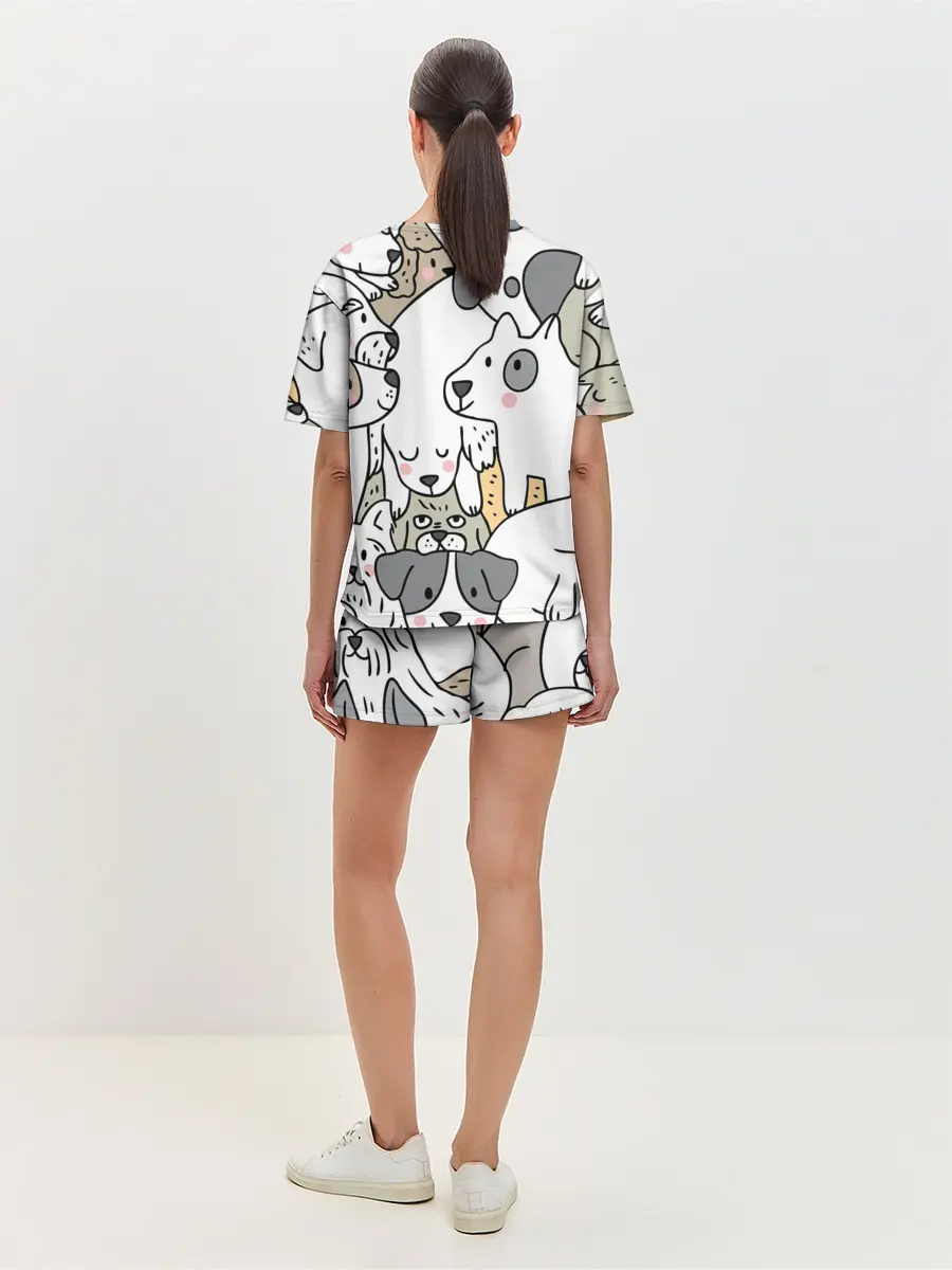 Женская пижама с шортами / Собачье собрание
