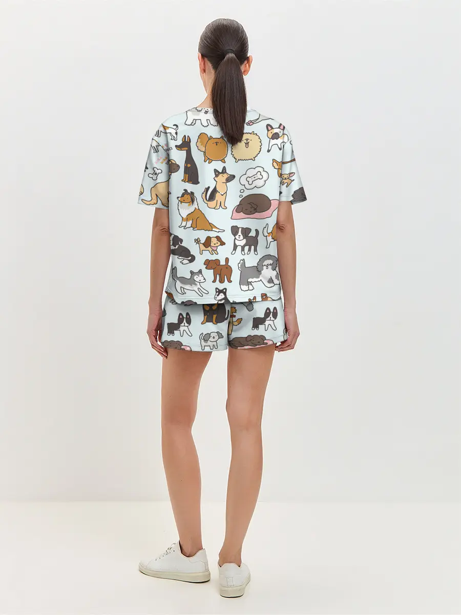 Женская пижама с шортами / Собаки