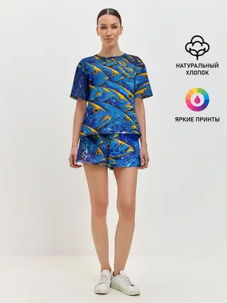 Женская пижама с шортами / Рыбалка