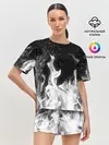 Женская пижама с шортами / ЧЕРНО БЕЛЫЙ ОГОНЬ