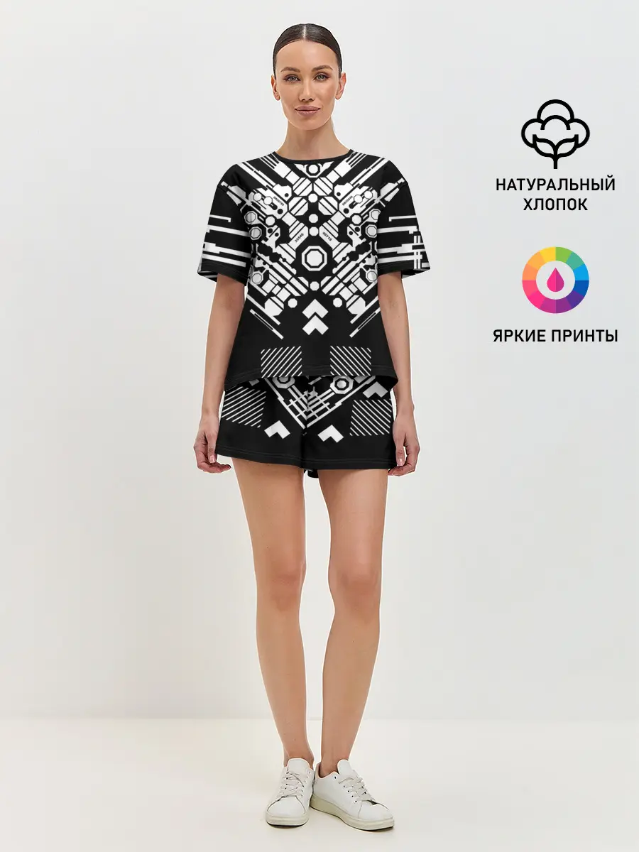 Женская пижама с шортами / двигатель киберпанк