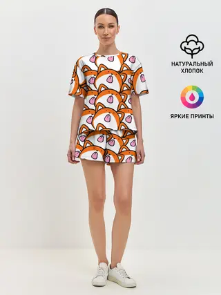 Женская пижама с шортами / ЛИСИЧКИ