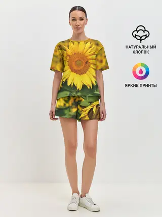 Женская пижама с шортами / Подсолнух