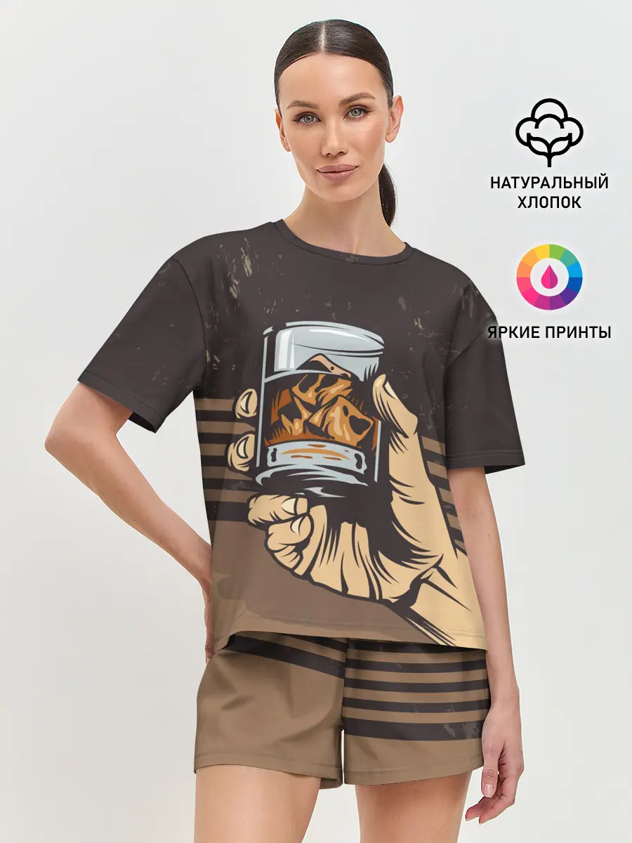 Женская пижама с шортами / Ретро Виски