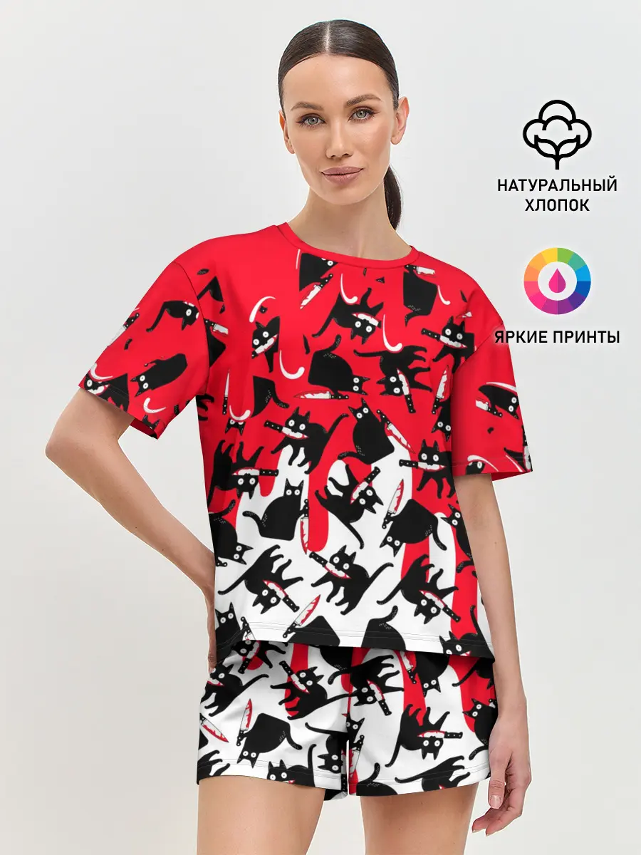 Женская пижама с шортами / WHAT CAT