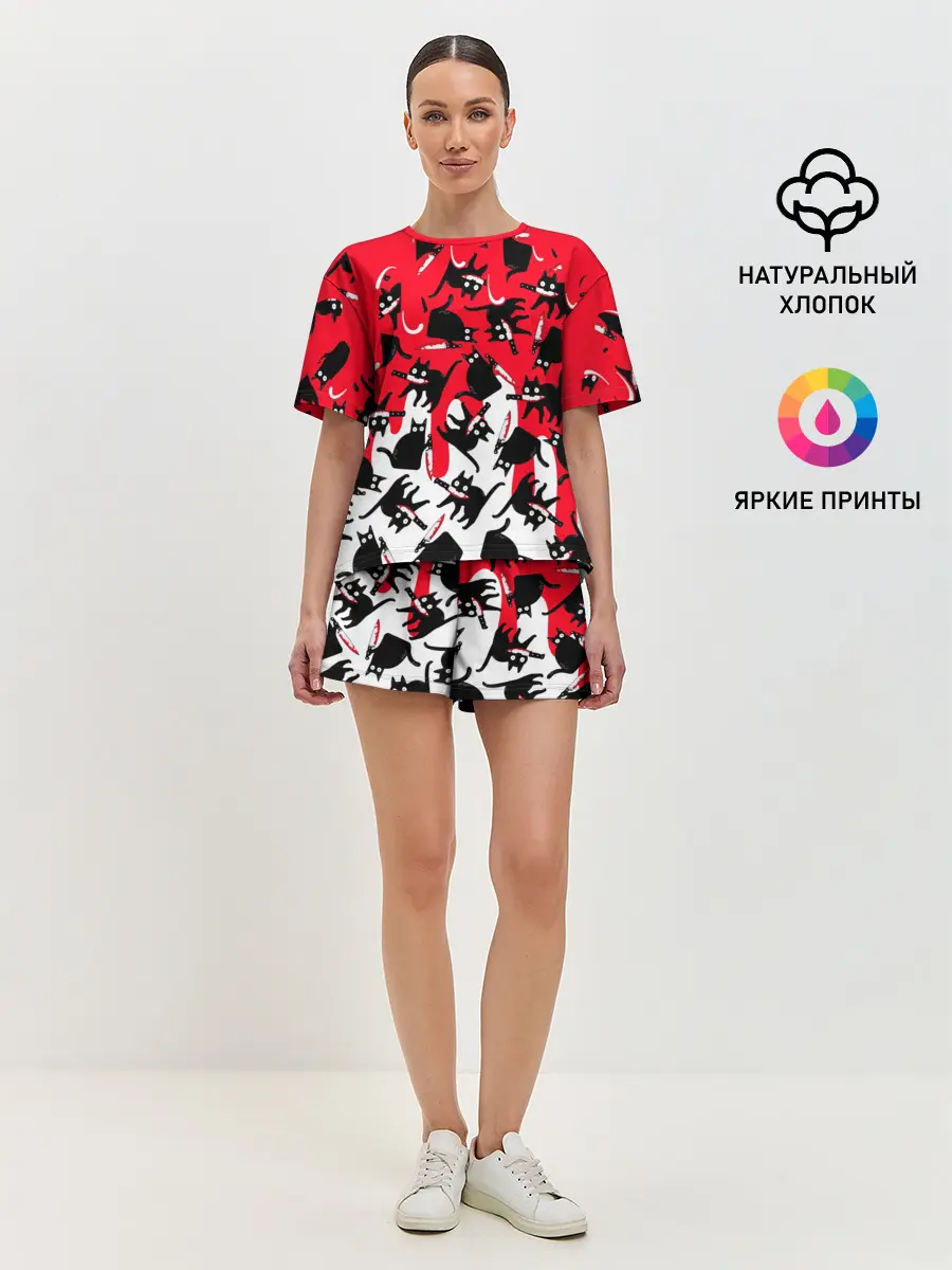 Женская пижама с шортами / WHAT CAT