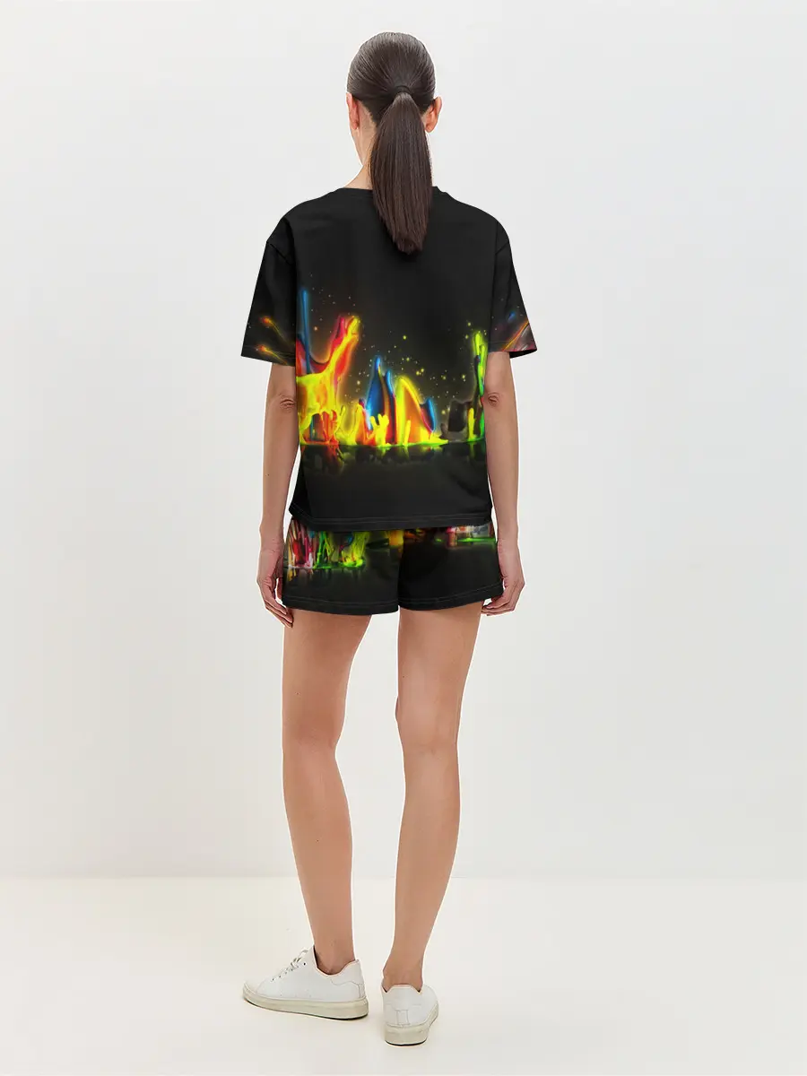 Женская пижама с шортами / КРАСКИ В НЕОНЕ