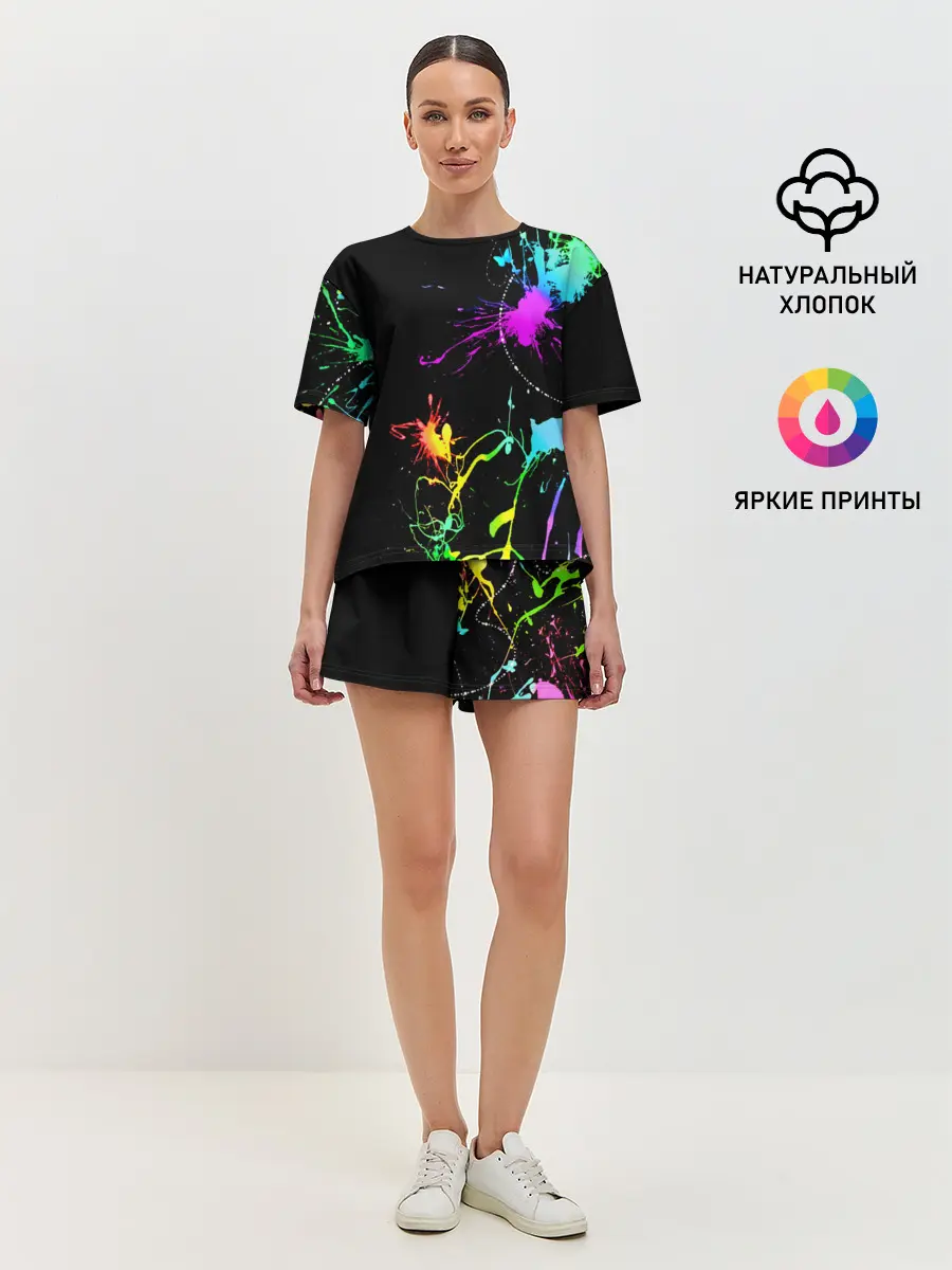 Женская пижама с шортами / НЕОНОВЫЕ КРАСКИ