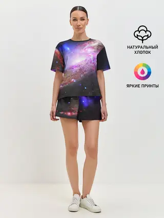 Женская пижама с шортами / Космическая спираль
