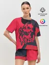 Женская пижама с шортами / KILLA красная