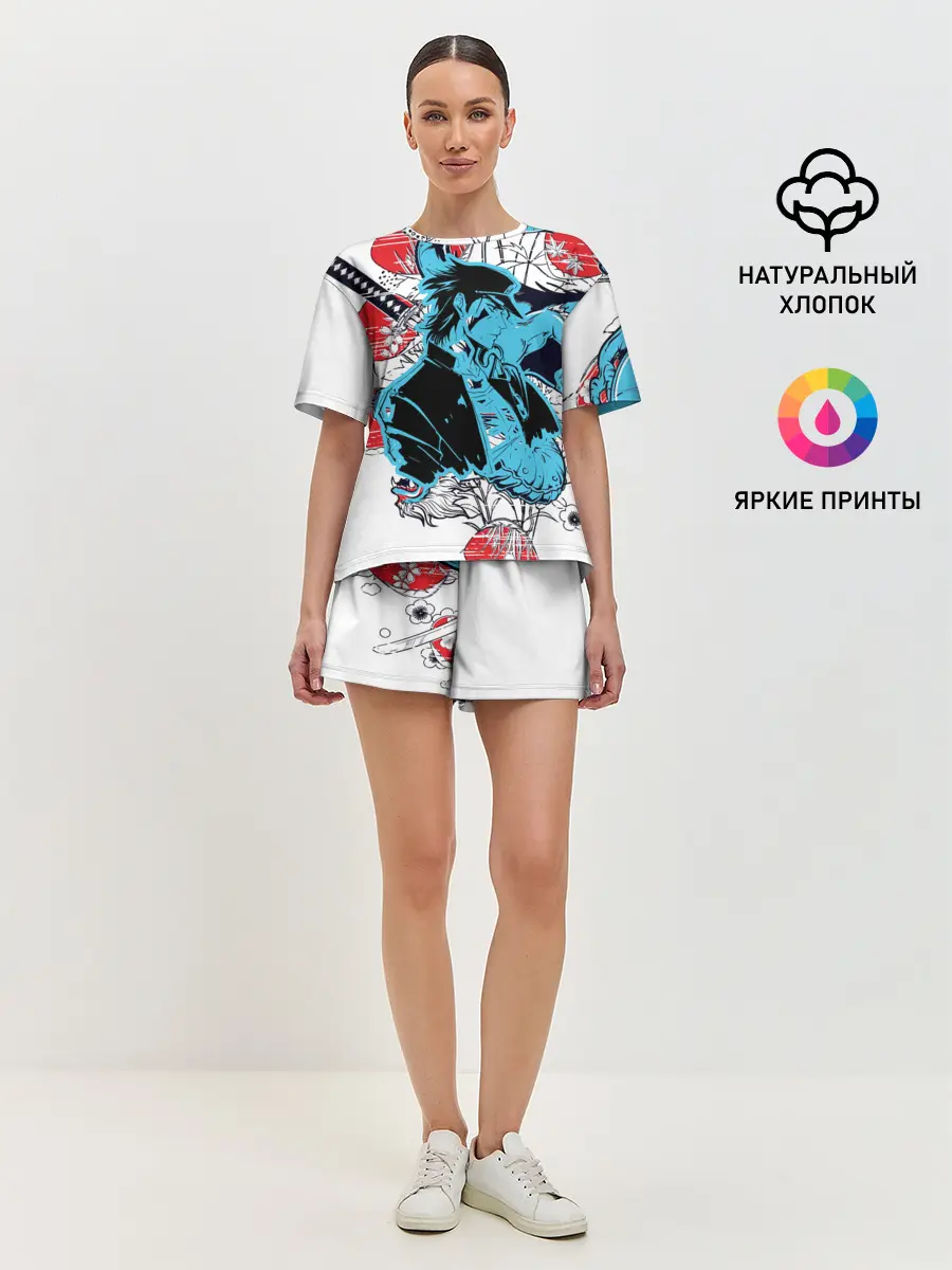 Женская пижама с шортами / Дзётаро самурайский меч