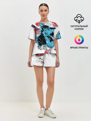 Женская пижама с шортами / Дзётаро самурайский меч