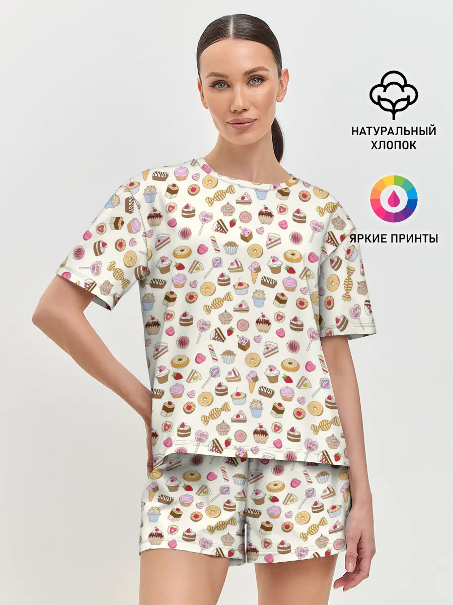 Женская пижама с шортами / Сладости